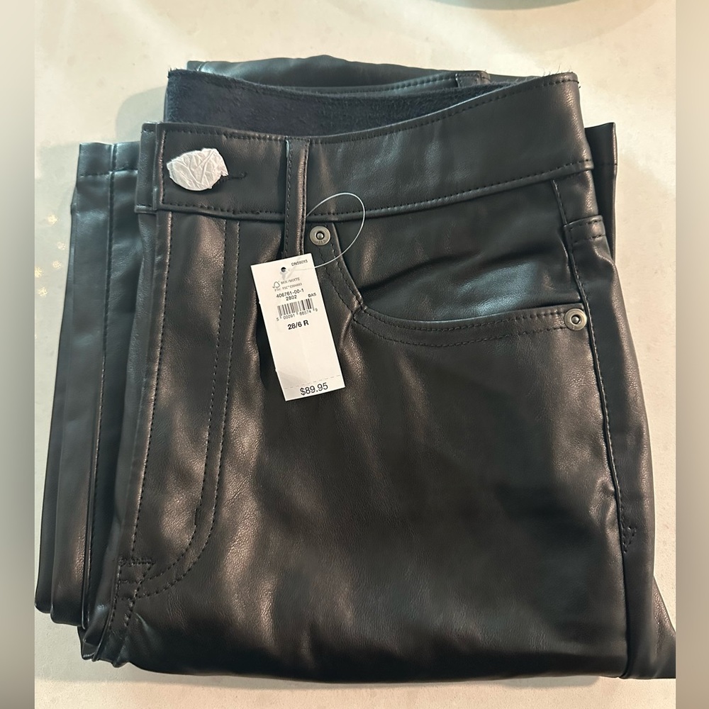GAP High Rise Vegan Leather '70s Flare Pants